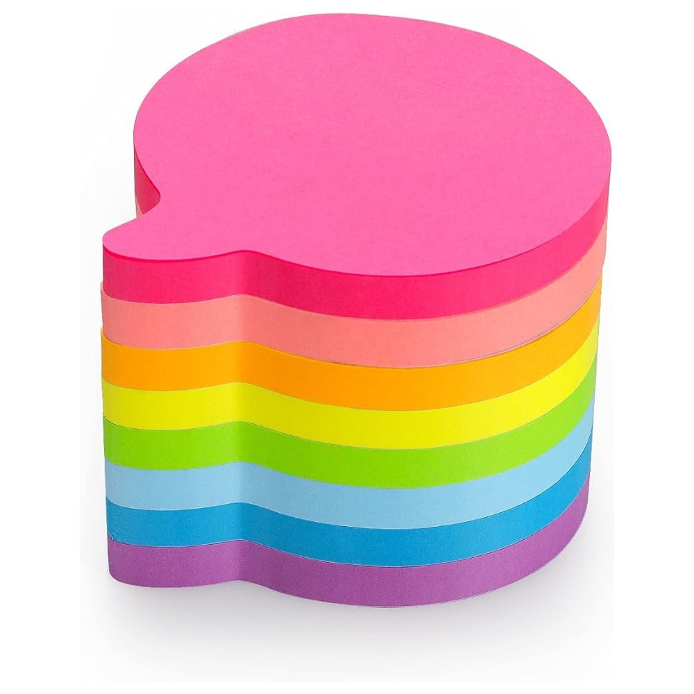 SIMONA Bubble Shape Sticky Notes, 8 Bright Colors, 600 Sheets