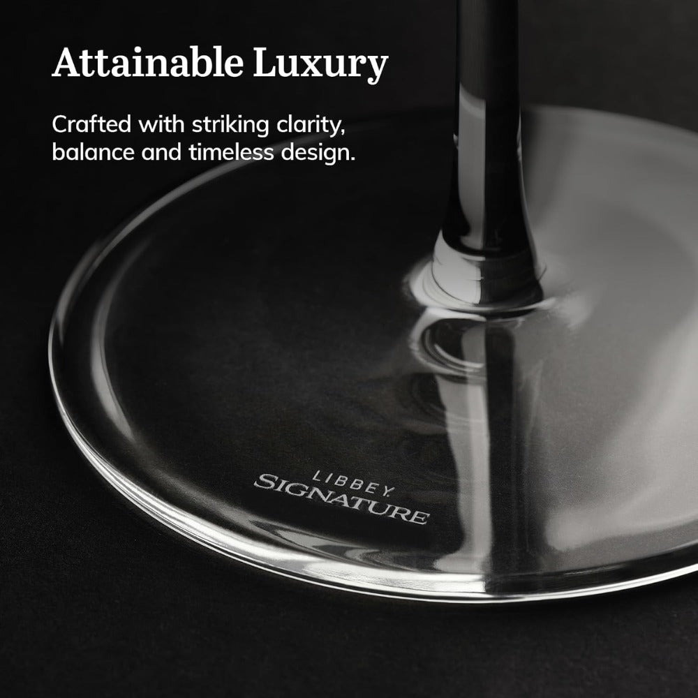 Libbey Signature Kentfield Estate All Purpose Wine Glasses Set of 4 – Long Stem Wine Glasses for Red & White Wine