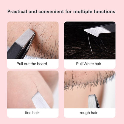 Derlaier 4Pcs Steel Tweezers Set – Eyebrow, Blackhead & Ingrown Hair Removal Tools