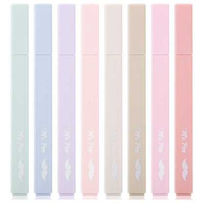 Mr. Pen- Aesthetic Highlighters No Bleed, 8 Pack, Muted Pastel Colors, Chisel Tip, Cute Highlighters for Journaling, Highlighting, Underlining, Fast Dry, Back to School Supplies